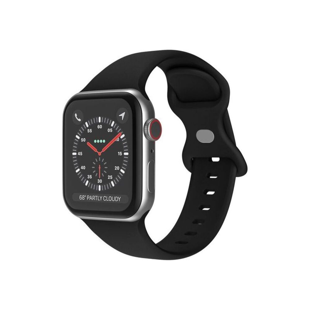 Waterproof Soft Silicone Sport Band for Apple Watch 38/40/41mm - Black